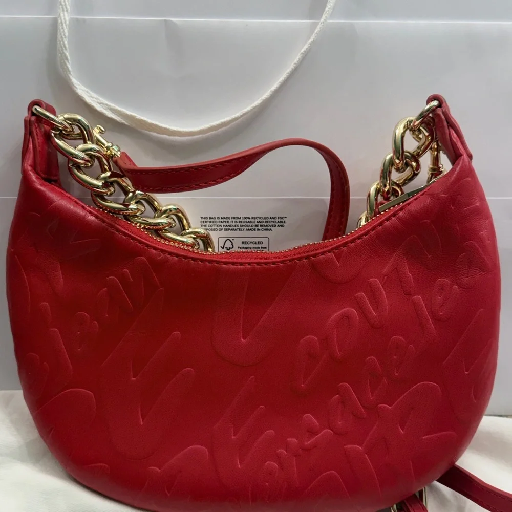 Versace Jeans Collection Red Quilted Mini Crossbody with Gold Hardware - Picture 4 of 5